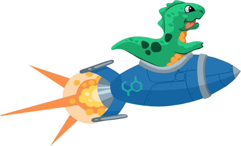 Dino on rocket